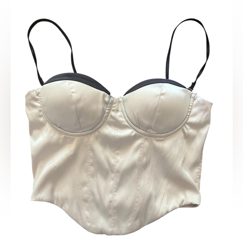 NWT Women’s EVNL Cream and Black Corset Top in Size Small